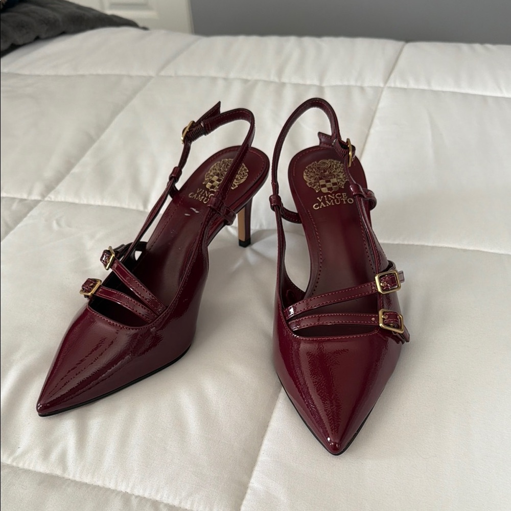Vince Camuto Deep Red Strappy Heels